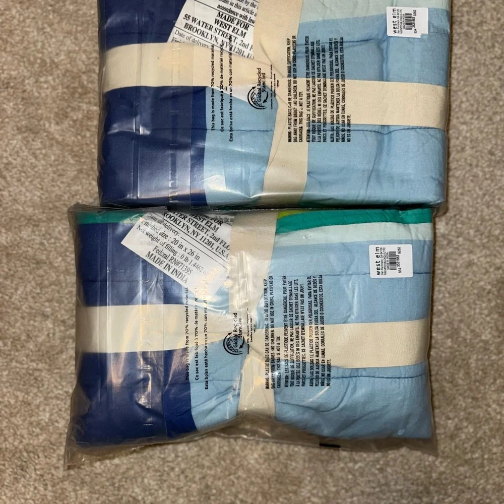 West Elm Kids Pillow Sham Multicolor Geometric Standard Size Set of 2